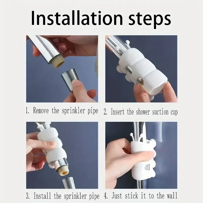 1/2Pcs Suction Cup Brackets Removable Silicone Shower Head Holder Wall Mount Hower Head Storage Shelf Rack Bathroom Supplies